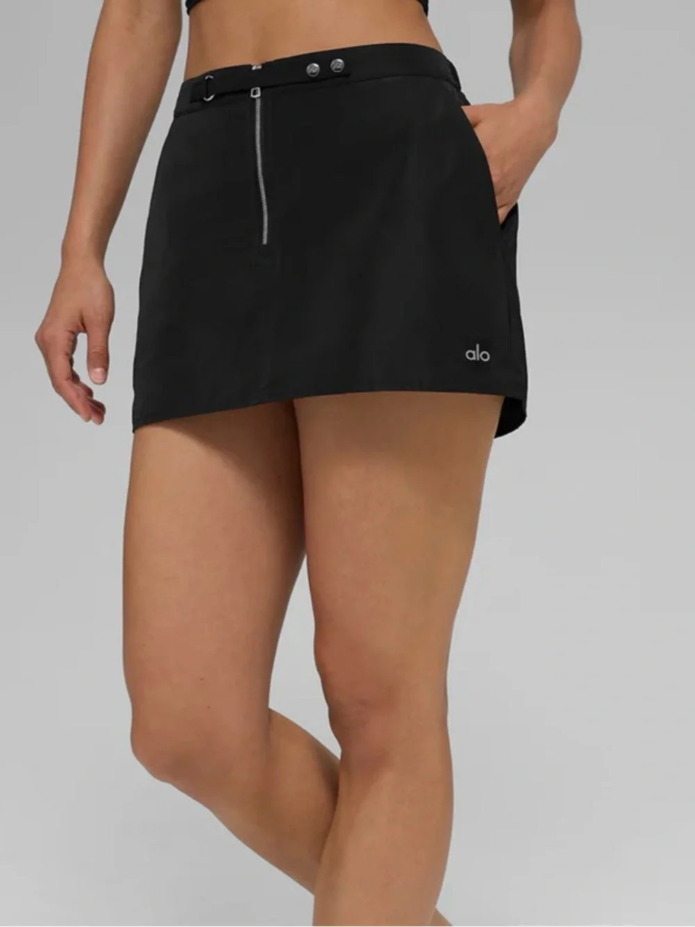 Alo Yoga Work It Active Skirt Black Mini Athletic Unlined Sz S